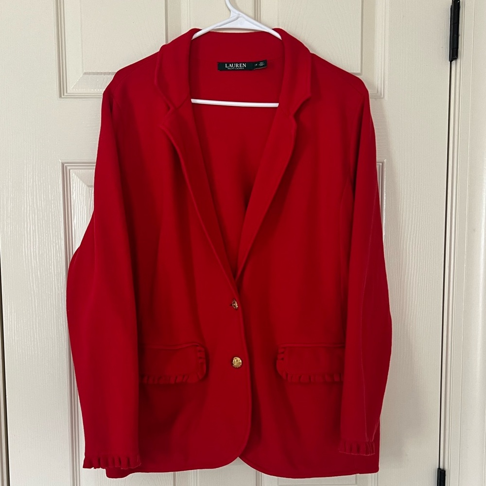 Lauren Ralph Lauren Sweater Blazer Red Size 1X